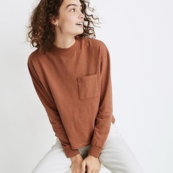 Madewell Garment-Dyed Pocket Tee | Color Warm Umber | Size S - Picture 1 of 7